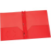 Oxford Two Pocket Poly Portfolio with Tangs, Red