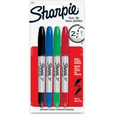 Sharpie Twin Tip Permanent Marker, Assorted 4pk