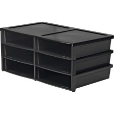 Storex Quick-Stack Literature Organizer, Black