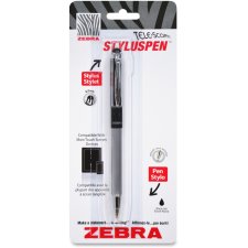 Zebra 2-In-1 Universal Telescopic Stylus Pen Black