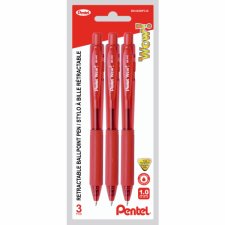 Pentel WOW! Retractable Ball Point Pen, Red