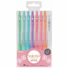 Zebr Sarasa Clip Gel Pens, Assorted Milk Colours