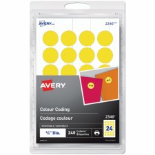 Avery Print or Write Colour Coding Labels, Yellow