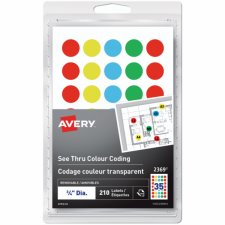 Avery See Thru Colour Coding Labels, 3/4"