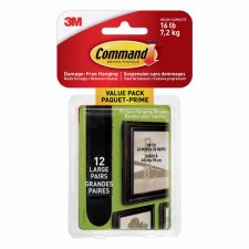 Command Large Picture Adhesive Strips, Black