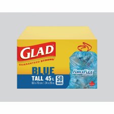 Glad® ForceFlex® Blue Garbage Bags, Tall (24 x 28), 45 L