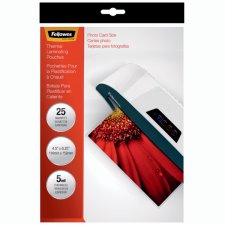 Fellowes Laminating Pouches, Photo Card, 5 mil