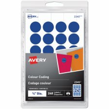 Avery Print or Write Colour Coding Labels, Blue