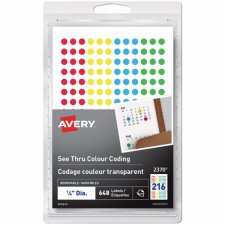 Avery See Thru Colour Coding Labels, 1/4"