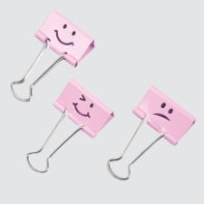 Rapesco Emoji Fold-Back Clips, 1 1/2" Pink