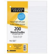 Five Star Heavyweight Lined Refill Paper, 200-pk