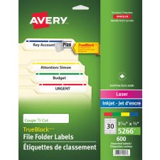 Avery TrueBlock File Folder Labels, Assorted