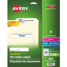 Avery TrueBlock File Folder Labels, Blue