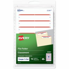 Avery Print or Write File Folder Labels, Red