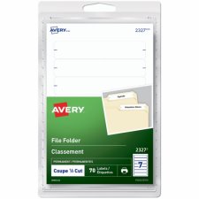 Avery Print or Write File Folder Labels, White