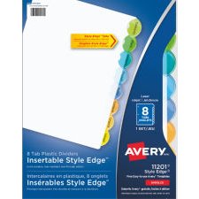 Avery Style Edge Insertable Indexes, 8 Tab