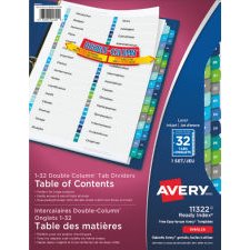 Avery Ready Index Double Column Dividers, 1-32
