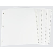 Oxford White Numerical Tab Index Dividers, 1-100