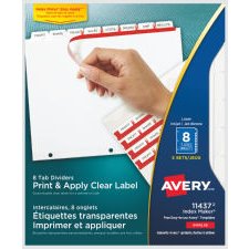 Avery Index Maker Clear Label Dividers, 8 Tab