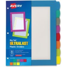 Avery Big Tab Ultralast Plastic Divider, 8 Tab