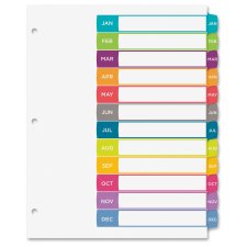 Ready Index Table of Contents Dividers Jan-Dec Tab