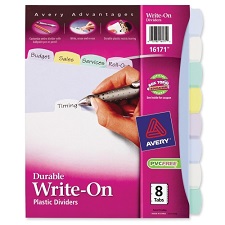 Avery Durable Write-On Dividers, 8 Tab