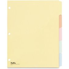 Oxford Plain Tab Dividers, 5 Tabs, Assorted