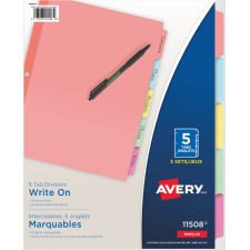 Avery Write-On Dividers, 5-Tab