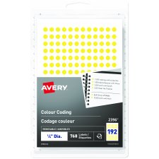 Avery® Round Colour Coding Labels, Yellow