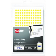 Avery Round Colour Coding Labels, Yellow