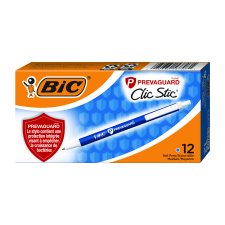 Bic PrevaGuard Clic Stic Retractable Ball Point Pen, Blue