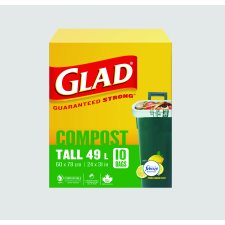 Glad® Compostable Garbage Bags, 49L