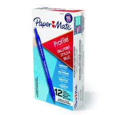 Paper Mate Profile Retractable Ball Point Pens, Blue