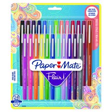 Paper Mate Flair Markers, 24 Assorted Colours