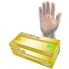 RONCO Poly Disposable Gloves, Large