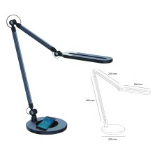 Royal Sovereign® Swing Arm LED Desk Lamp with Qi Charging, Black
