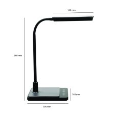 Royal Sovereign® Goose Neck LED Desk Lamp with USB, Black