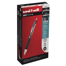 uni-ball 207 Plus Retractable Gel Pens, 0.7 mm, Black, 12/bx