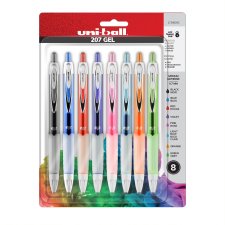 uni-ball 207 Retractable Gel Pens, Assorted 8/pkg