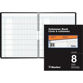 Blueline A767 Series Columnar Books, 8 Columns