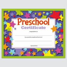 Trend Certificates& Diplomas Preschool Certificate
