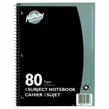 Hilroy 1 Subject Notebook, 3-hole Punched, 10-1/2" x 8", 80 pages, Red