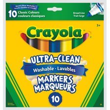 Crayola Ultra-Clean Washable Markers, 10 Original