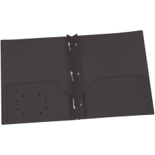 Oxford Two Pocket Poly Portfolio with Tangs, Black