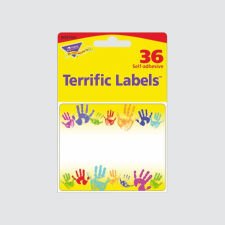 Trend Terrific Labels, Rainbow Handprints
