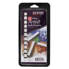 Jackson Pastel Sketch Stick, White, Set of 12