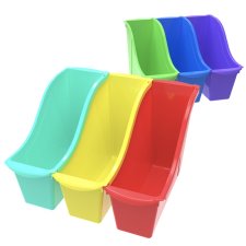 Small Book Bin,Assorted Colours, 6/pack