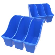 Small Book Bin,Blue, 6/pack