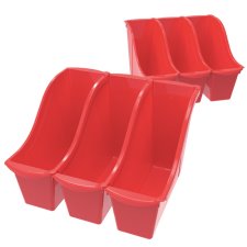 Small Book Bin,Red, 6/pack