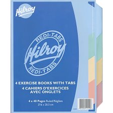 Hilroy Exercise Book 7mm Ruling Redi-Tabs 4 per package